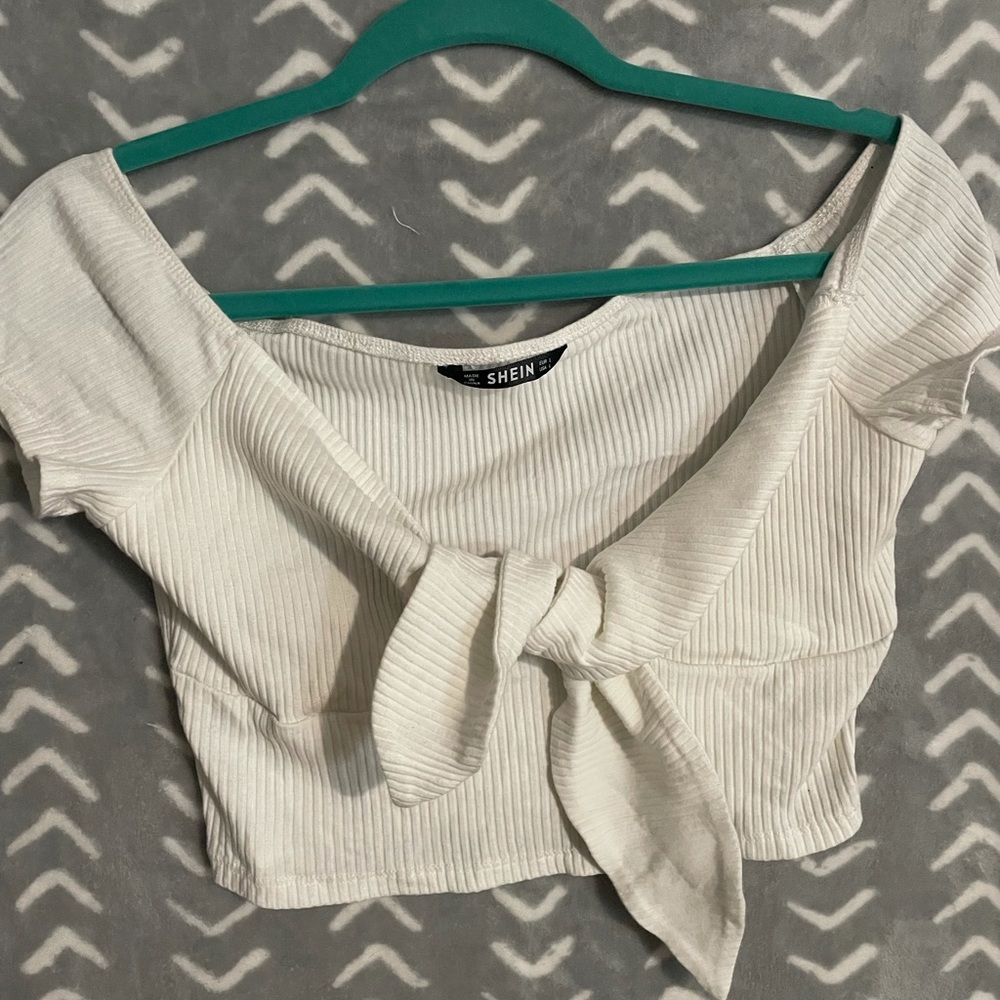 SHEIN off the shoulder knot top